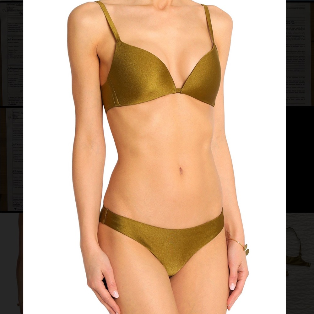 NWOT Zimmermann METALLIC BIKINI ARMY GREEN